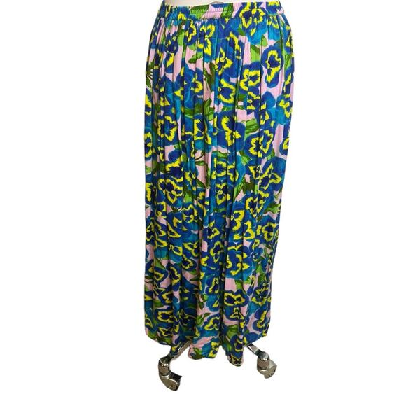 ASOS swim cover up skirt high slits pansy print Sz 2 - Picture 4 of 11